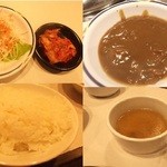 じゅうじゅうカルビ - サラダ、キムチ。カレー・ライス・スープは、お好きなだけ　ど～ぞ。