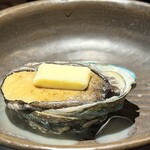 ふじや - 別注の鮑の陶板焼