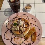 髙木珈琲 VITAMALL SEISEKI店 - 『焦がしバナナのキャラメルショコラパンケーキ2枚』1,188円＋『アイスコーヒー』539円