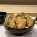 神楽桟 - 牡蠣天丼（特上）¥2500