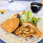 まきしむ - 料理写真:アジフライ&生姜焼き