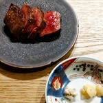 はし本 - .....十一品目　神戸牛のマルシン　山ワサビ 生姜油で２時間煮たニンニク.....