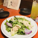 神楽坂 おいしんぼ 本店 - 汲み上げ湯葉サラダ