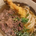 うどん屋 きすけ - 肉うどん➕海老天ぷら