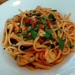 タベルナッチャ - 地魚のプッタネスカ♡意外にオリーブオイルの油感もあっさりして上品なソース♡