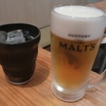 恵風和暢　あっと - ・梅酒ソーダ割り、生ビール