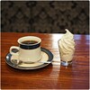 珈琲亭 ちろる - ブレンドコーヒー深煎り 600円 ミニソフトクリーム 250円