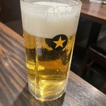 珉珉 八重洲店 - 生ビール 半分イッキ飲みしてしまう
