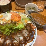 マルシェ - 有頭えびとミンチかつのコラボ定食＋カレーポッド