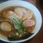 ふる川 - 和節そば塩800円＋鶏＋味玉