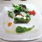 イルバンボリーノ - オマール海老と帆立、野菜のテリーヌ タプナードソース　