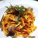 イルバンボリーノ - 秋トリュフと牛ひき肉のミートソース、　自家製タリオリーニ　