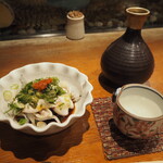 フグ白子 ＆ 湯引き ＆ 燗酒（2合）