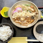 多助 - 海老天入り味噌煮込みうどん定食 ¥980❗️