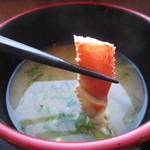 かに八代 れんが亭 - かに汁にも、でかい蟹の身が入っています♪