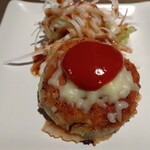 呑み処 集り処 来味 - お通しが｢メンチカツ｣でした。