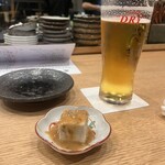 魚ト日本酒あたらよ - お通し(ごま豆腐)