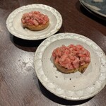 創作鉄板 粉者 本店 - 和牛ブルスケッタ