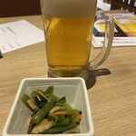 八海山公認 個室居酒屋 越後酒房 八海山 - 突出し＆スーパードライ