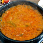 コッテジ - 「カキ入り豆腐チゲ」のメイン（２０１５年１月）