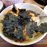 コッテジ - カキ入り豆腐チゲ（ご飯にかけて韓国海苔をトッピング）（２０１５年１月）