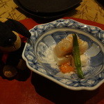 天空の庭　星のなる木 - 炙り帆立貝と軽羹の牛蒡餡和え