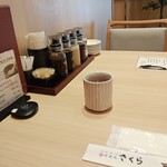 とんかつ神楽坂さくら - 卓上の様子