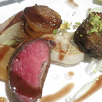 リストランテ サクラ - 千葉県産野鴨のアルフォルノ　赤ワインと麦のソース　カリフラワーのピュレ