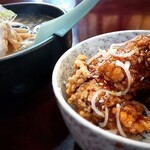 コーヒー＆ラーメン レストラン 花の館 - 料理写真:半ラーメン塩+ミニ唐揚げ丼(￥1050)