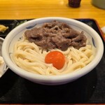 手造りうどん 楽々 - 黒毛和牛肉釜玉