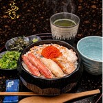 北海道 海の幸・山の幸 彩葉 - ずわい蟹とタラバ蟹の櫃まぶし