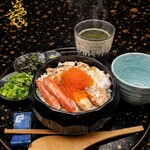 北海道 海の幸・山の幸 彩葉 - 蟹といくらの櫃まぶし