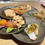 赤坂夜舟 - 小菜5種盛り合わせ