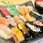 宇多美寿司 - にぎり寿司 2人前(16貫 茶碗蒸し付き)