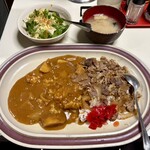 タブチ - 牛丼&カレーのW盛り合わせ+カレーセット