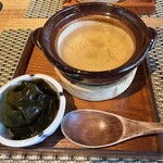 輪久 - 新ワカメのしゃぶしゃぶ　残った出汁に手作りポン酢を少し落として飲み切ってしまいました　出汁がまた美味しい