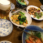 樹の下で - 本日は一品料理で一杯。鱈とチンゲン菜のオイスターソース炒めは絶品！