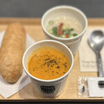 スープストックトーキョー - 料理写真:オマール海老のビスク＆東京参鶏湯＆全粒粉パン