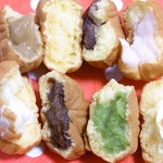 たま屋 - カフェオレ・カステラ・粒餡・苺・カスタード・抹茶・チョコ・レアチーズ☆♪