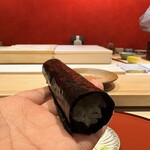 鮨 しみづ - まずはシャリと海苔を味わう