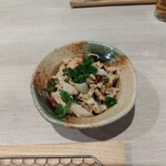 天ぷら ささき - 鶏皮ポン酢