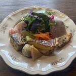 ス ラ - キレイな前菜盛り合わせ　名前が覚えきれません(>_<)