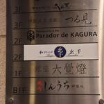 神楽坂 鉄板焼 向日葵 - エレベーター近くの看板