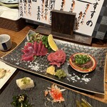 炭と蕎麦と酒 今なら 谷町本店 - 希少三種盛り