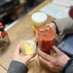 立呑み 千吉良屋 - 生ビール、サワーで乾杯です♪♪(*^^)o∀*∀o(^^*)♪