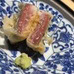 天ぷら北川 - 鯵(活け締め)