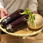 天ぷら北川 - 茄子•蕪