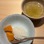 天ぷら北川 - 静岡県産タンナ牛乳のアイス × 四ツ溝柿