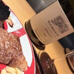 銀座 青天 - 黒毛和牛サーロイン＆赤ワイン