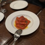 コム・ア・ラ・メゾン - バスク風白身魚の赤ピーマン詰め　トマトソース